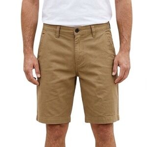 Volcom Chino Shorts Mens 28 Tan Cotton Twill Skate Casual Modern Walk Shorts
